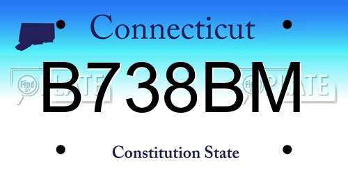 B738BM Connecticut License Plate