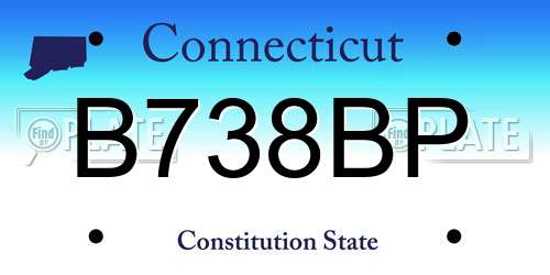 B738BP Connecticut License Plate