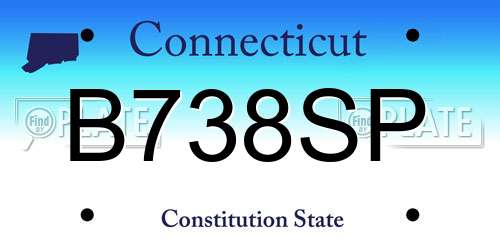 B738SP Connecticut License Plate
