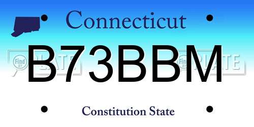 B73BBM Connecticut License Plate