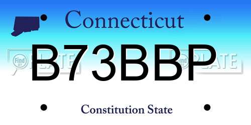 B73BBP Connecticut License Plate