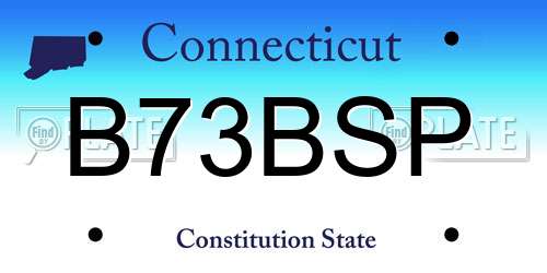 B73BSP Connecticut License Plate