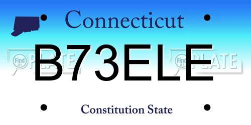 B73ELE Connecticut License Plate