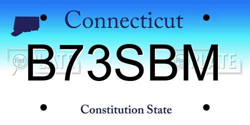 B73SBM Connecticut License Plate
