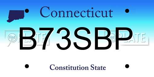 B73SBP Connecticut License Plate