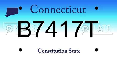 B7417T Connecticut License Plate