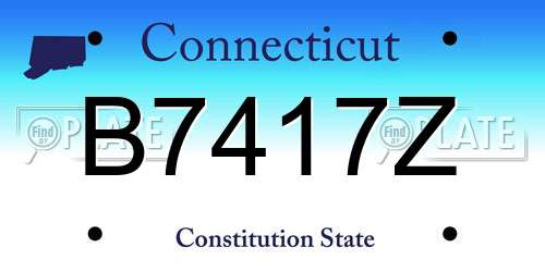 B7417Z Connecticut License Plate