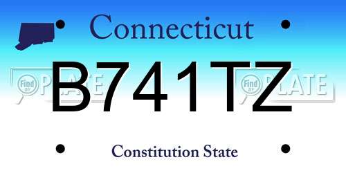 B741TZ Connecticut License Plate