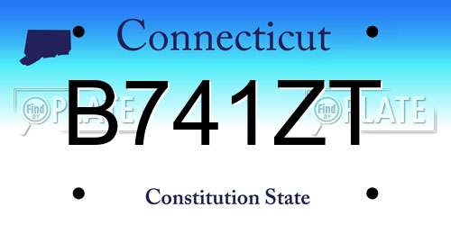 B741ZT Connecticut License Plate
