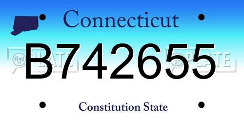 B742655 Connecticut License Plate
