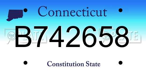 B742658 Connecticut License Plate