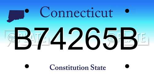 B74265B Connecticut License Plate