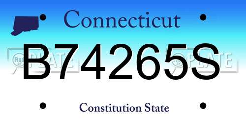 B74265S Connecticut License Plate