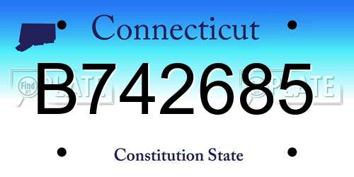 B742685 Connecticut License Plate