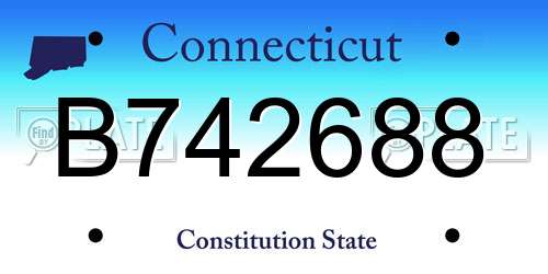 B742688 Connecticut License Plate