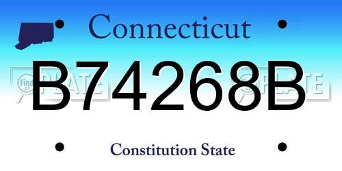 B74268B Connecticut License Plate