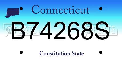 B74268S Connecticut License Plate