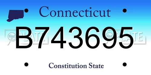 B743695 Connecticut License Plate