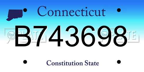 B743698 Connecticut License Plate