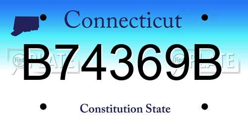B74369B Connecticut License Plate