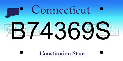 B74369S Connecticut License Plate
