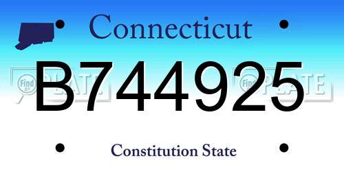B744925 Connecticut License Plate