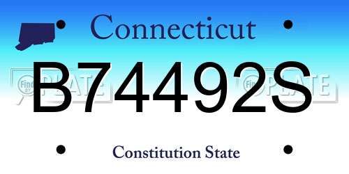 B74492S Connecticut License Plate