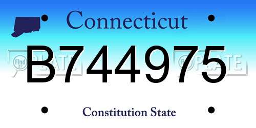 B744975 Connecticut License Plate