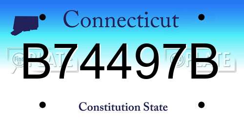 B74497B Connecticut License Plate