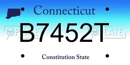 B7452T Connecticut License Plate