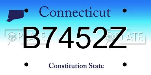 B7452Z Connecticut License Plate