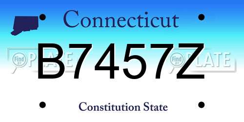 B7457Z Connecticut License Plate