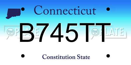 B745TT Connecticut License Plate