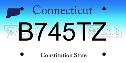B745TZ Connecticut License Plate