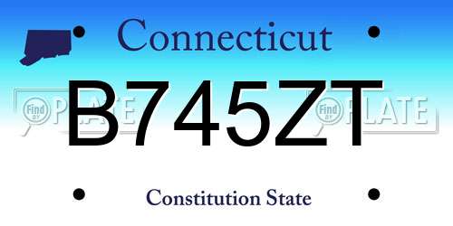 B745ZT Connecticut License Plate