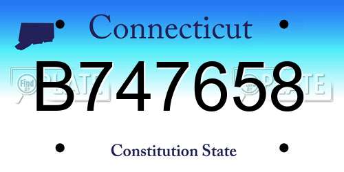 B747658 Connecticut License Plate