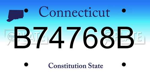 B74768B Connecticut License Plate