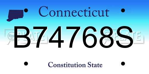 B74768S Connecticut License Plate