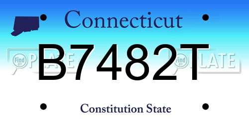 B7482T Connecticut License Plate