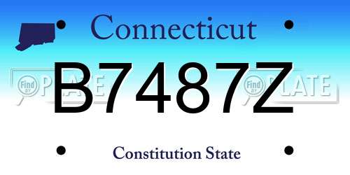 B7487Z Connecticut License Plate