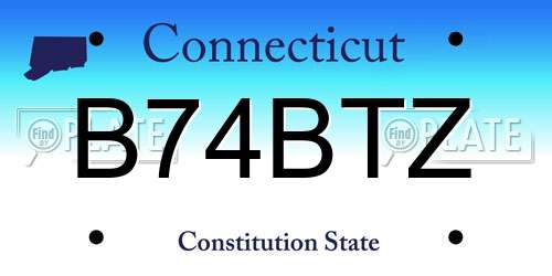 B74BTZ Connecticut License Plate
