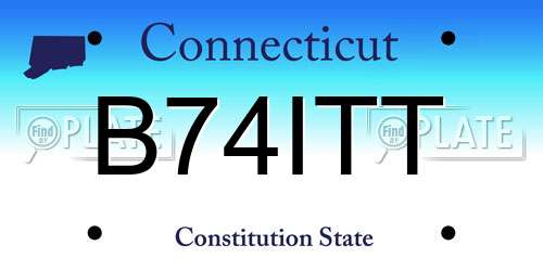 B74ITT Connecticut License Plate