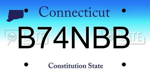 B74NBB Connecticut License Plate