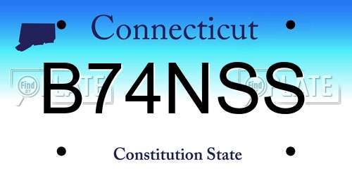 B74NSS Connecticut License Plate
