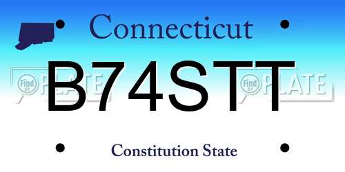 B74STT Connecticut License Plate