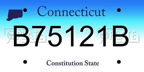 B75121B Connecticut License Plate