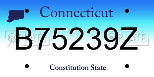 B75239Z Connecticut License Plate