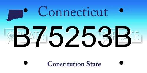B75253B Connecticut License Plate