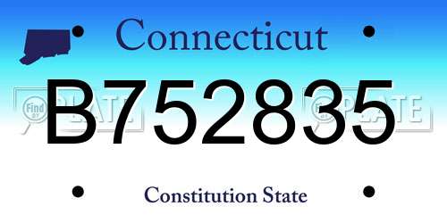 B752835 Connecticut License Plate
