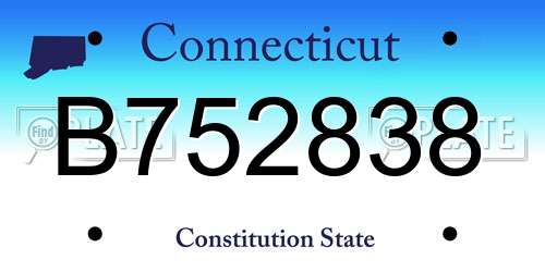 B752838 Connecticut License Plate